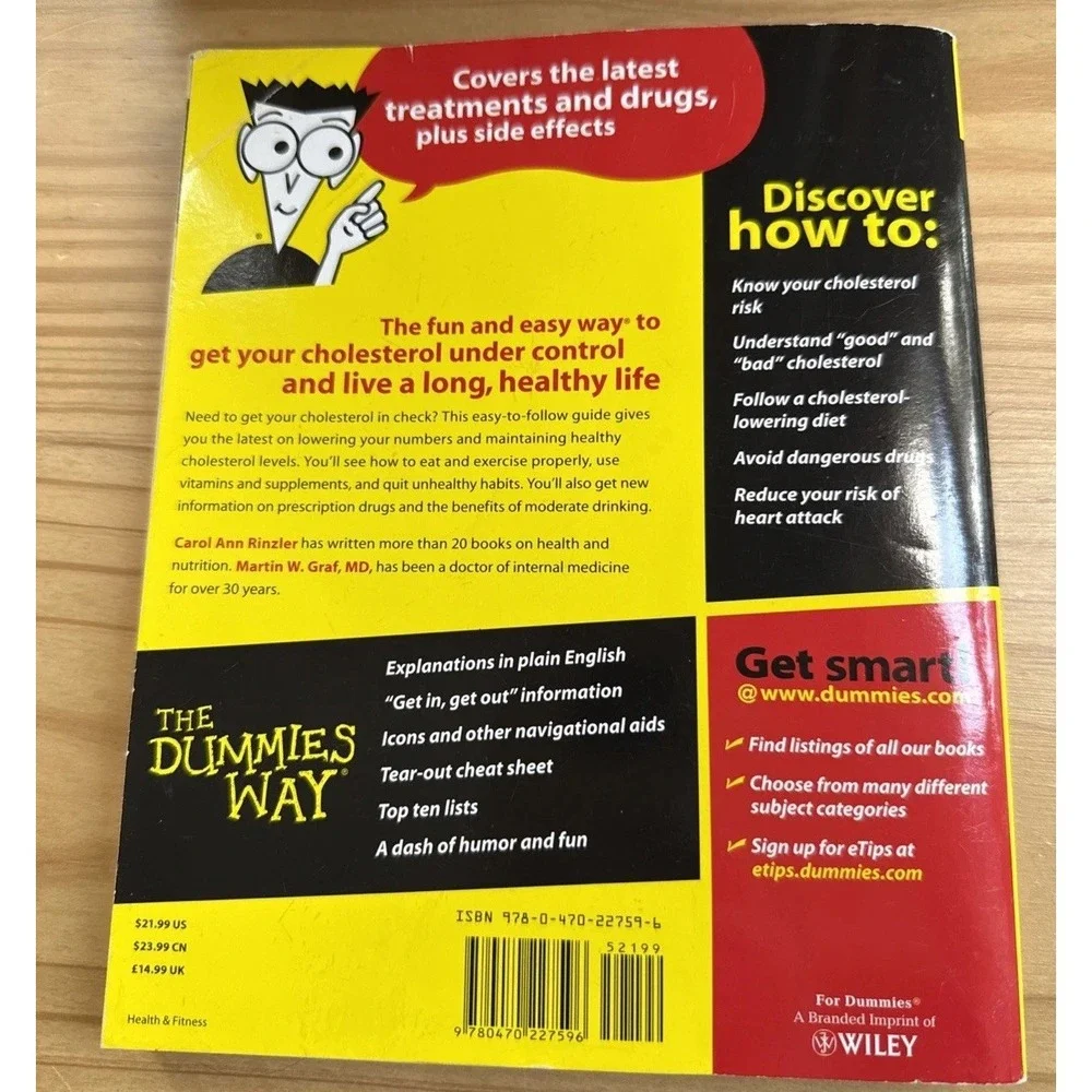 Controlling Cholesterol For Dummies 2nd Edition Paperback Carol Ann Rinzler‎